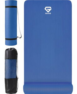 グロング ヨガマット 厚め 10mm トレーニングマット ストレッチマット 筋トレ マット 180cm×60cm ディープブルー
