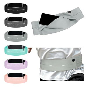 ランニング ポーチ【驚くほど揺れない、軽い】 ウエストポーチ ジョギング 超軽量 防水 揺れない RiriHome (ライトグレー, S)