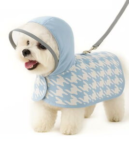 HOLYCAT 犬 レインコート 犬 かっぱ 着せやすい 小型犬用 レイン ウェア 足通さない ポンチョ 梅雨対策 犬 カッパ 透明帽子付き マジックテープ サイズ調節可能 防水対策 速乾 れいんこーと 通