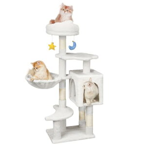 Meecal キャットタワー 猫タワー 中型 子猫 多頭飼い ハウス 猫 爪研ぎ タワー キャットタワー可愛 雲型 い猫 ベッド 天然サイザル麻 ハンモック おもちゃ 据え置き 転倒防止 運動不足解消 省