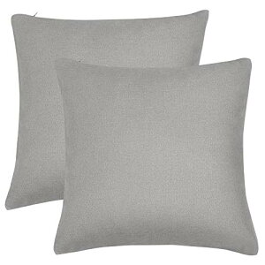 PiccoCasa クッションカバー 防水 枕カバー ソファ背当て 柔らかい 北欧 無地 装飾 リビングルーム カーシート ガーデン ソファ用 寝具用 2枚 グレー 45*45cm