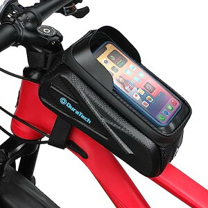 DURATECH 自転車バッグ トップチューブバッグ ロードバイクバッグ フレームバッグ 高感度タッチスクリーン 遮光カバー付き 撥水防塵 装着便利 小物収納 6.9インチスマホ対応