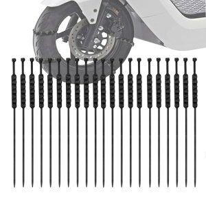 オートバイ用 タイヤチェーン 20本セット スノーチェーン 非金属 使い捨て 簡易チェーン 簡単装着 緊急脱出 悪路 雪道 凍結 泥濘 汎用 滑り止め 事故防止 冬の必需品【2025改良型 /厚くする】