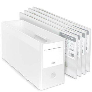 プラス ボックスファイル PPボックスファイル+ ハーフサイズクリアー ホワイト 5個セット 76003×5