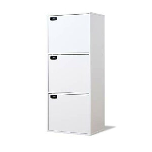 moca company Fi-Lock A4 ファイル収納 扉 3段 スリム ダイヤル 鍵付き カラーボックス ホワイト