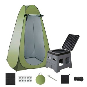 Udoric 簡易トイレ テント セット 災害用 着替え用テント ポータブルトイレ 防災 トイレ 避難グッズ 簡易更衣室 折り畳み式 組み立て簡単 簡易 携帯 非常用 緊急トイレ 男性 女性 子ども 子供