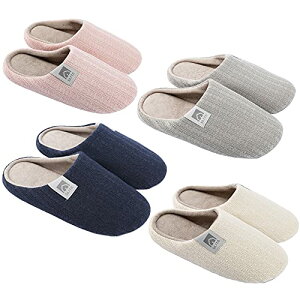 【SLITA】スリッパ 室内 来客用 ルームシューズ レディース メンズ 防水 滑り止め 室内履き 洗える 静音 柔らかい あったか 4足セット