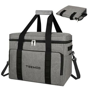 TEEMOO クーラーボックス 33L 保冷バッグ 大容量 折り畳み収納 クーラーバッグ 保冷力 最強 断熱 保冷 保温 防水 軽量 手持ち 肩掛け キャンプ 釣り 花火 BBQ レジャー 運動会 グレー