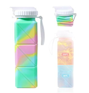 折りたたみ式ウォーターボトル 折りたたみ ボトル 折りたたみ 水筒 スポーツボトル ランニング マラソン サイクリング 登山 携帯用スポーツ水筒 サイクリング 自転車漏れ防止 シリコン製