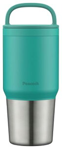 ピーコック魔法瓶工業(The-peacock) 【ハンドル付き・食洗器対応】 ピーコック 水筒 マグボトル 600ml 蓋付き ステンレスボトル 洗いやすい 保温保冷 コバルトグリーン AEF-60 GC
