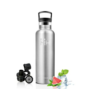 BOONSHAK 直飲み水筒 750ml ステンレスボトル 真空断熱 保冷 保温 炭酸対応 片手開け 広口 軽量 洗いやすい 漏れない 自転車 通学 通勤 子供 大人 女の子 男の子 スポーツ用