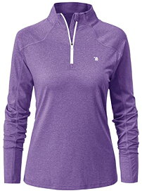 [Gopune] レディース ハーフジップ 長袖tシャツ スポーツシャツ ランニングウェア ゴルフウェア テニスウェア カットソー ストレッチ ロングシャツ 薄手 吸汗速乾 UVカット春秋用 10色選択可（