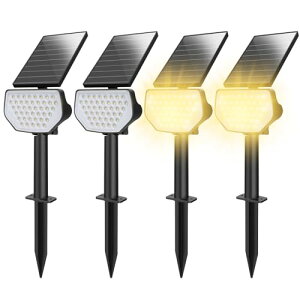 Lepro ソーラーライト 屋外 庭 ライト 防水 ガーデンライト IP65 アウトドア スポットライト 3000K 電球色 明暗センサー 防犯 停電対策 夜間自動点灯/昼間自動消灯 ledライト 地中埋込型ライト 壁