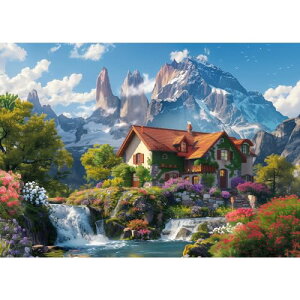 MISITU ジグソーパズル 1000ピース パズル 風景 絵画 自然 山 川 プレゼント 贈り物 誕生日 記念日 祝い クリスマス おしゃれ インテリア 雪融け (50 x 70 cm)