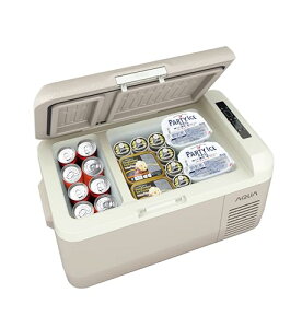 アクア (AQUA) 小型冷蔵庫 ポータブル冷蔵庫/冷凍庫 (30L / -20℃~20℃) 買い溜めや冷凍食品の保存に 2つの収納 車載家庭両用 静音 コンプレッサー式 2WAY電源対応 (DC12V/24V/AC100V) AQP-M3R グレージュ