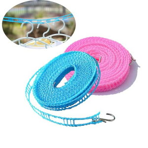 ALLVD【2本入】物干しロープ約5mハンガーストップウインドブレーカー乾燥ロープ旅行物干しロープ乾燥室内外用持ち運び便利調節可能滑り止め旅行/キャンプ/梅雨時物干し伸縮竿ナイロン耐