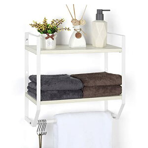 タオルラック バスタオルラック タオルハンガー 壁掛け 2段 洗面所 壁掛け 収納 バスタオルホルダー バスタオル 収納 オープンシェルフ バスルームラック 浴室 キッチン リビング 省スペー