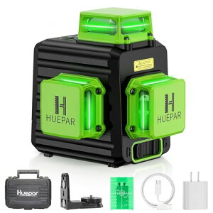 Huepar 3x360° ���[�U�[�n�o���� �O���[�� �ΐF ���[�U�[ �N���X���C�� ��� �t�����C���Ǝ˃��f�� �����␳ 2�d������ Type-C�[�d�\ �����Ή� B03CG