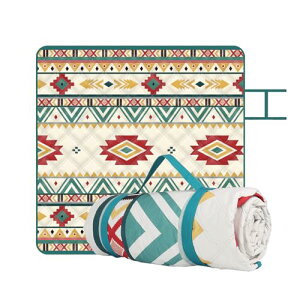 Fenghome ピクニックマット レジャーシート 軽量 200x200cm 撥水 防湿 大判 4人〜6人用 テントマット プレイマット ラグ キャンプマット 折り畳みやすい コンパクト収納 (ブルネイ)