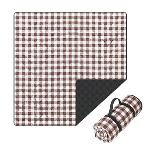 EASYLEE レジャーシート おしゃれ ピクニックシート 厚手3層構造 大きい4〜8人用200X150cm/200x200cm 軽量持ち運びやすい 洗濯機洗い可チェック柄キャンプマット 防水防? 快適な座り心地 ピクニッ