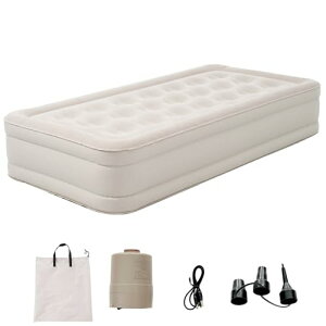 エアーマット エアベッド シングル 電動式 180×95×40cm 自動膨張 折り畳み コンパクト 収納袋付き 防水加工 静音設計 耐荷重150kg キャンプ用 家庭用 来客用 電動ポンプ内蔵 植毛表面 快適寝心