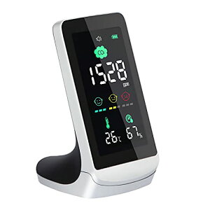 二酸化炭素濃度計 NDIR?方式 co2センサー 3000mAh CO2/湿度/温度表示 多機能 高精度 co2モニター 二酸化炭素計 CO2濃度測定器 400-5000PPM測定範囲 リアルタイム監視 USB充電式 日本語取扱説明書付き