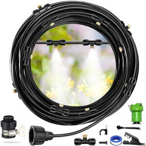 Modfiedミストシャワー 屋外20M 噴霧ノズル ノズル スプリンクラー 散水ノズル 屋外冷却 節水 熱中症対策 水やり プール 植物 盆栽用 家庭園芸 温室加湿 ガーデン ほこりの除去 (20M)