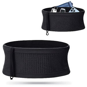 ランニングポーチ ランニングベルト 多機能ニット通気性コンシールドウエストバッグ 揺れない 密着タイプ 超軽量コンパクト スマホポーチ ランニング ウエストポーチ 大容量 伸縮素材 男