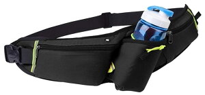 ランニングバッグ ランニングポーチ ジョギング ポーチ ウエストバッグ ランニングボトルポーチ ジョギングバッグ (ブラック)