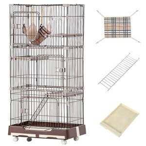 BEFSFW 猫ケージ3段 スリム キャスター付き 猫ケージ 3段 スライドドア 大型 猫 ケージ ハンモック付き 猫 ケージ 2段 コンパクト キャットケージ 子猫 小動物 組立簡単 1段 ワイド扉 トイレ入