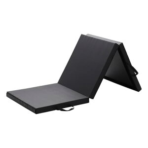 KRTD 体操 ストレッチマット 折りたたみ ヨガマット 厚め 5cm 筋トレ トレーニング 運動 エクササイズ プレイマット 防音 防振 衝撃吸収 クッション きんとれ用 家庭用(ブラック、60×180×5cm(