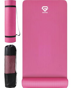 グロング ヨガマット 厚め 10mm トレーニングマット ストレッチマット 筋トレ マット 180cm×60cm ピンク