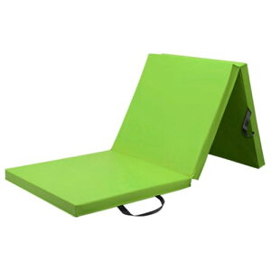 KaRaDaStyle 体操マット 折りたたみ ストレッチ エクササイズ 筋トレ 子供 プレイマット 鉄棒 リングフィット ヨガ スポーツ 厚手 防音 室内 家庭用 180X60CM 厚5CM AMZモデル (アップルグリーン)