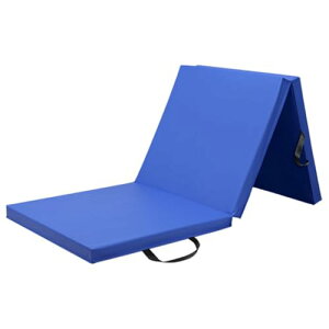 KaRaDaStyle 体操マット 折りたたみ ストレッチ エクササイズ 筋トレ 子供 プレイマット 鉄棒 リングフィット ヨガ スポーツ 厚手 防音 室内 家庭用 180X60CM 厚5CM AMZモデル (コバルトブルー)