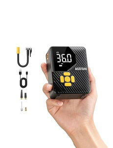 AstroAI L7 Mini 空気入れ 電動空気入れ エアコンプレッサー タイヤ typeC 150PSI 自動停止 LED画面 懐中電灯 自動車/バイク/自転車/ボール用 日本語説明書付き
