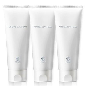 フルリ ミネラルクレイフォーム 洗顔フォーム 洗顔 泡 クレイ 毛穴 黒ずみ いちご鼻 洗浄 ケア 保湿 敏感肌 乾燥肌 3本セット 100g