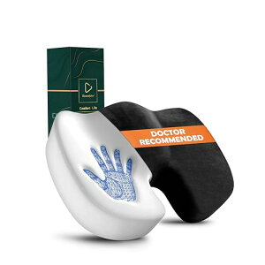 【2025アップグレードクッション-美しいパッケージ】低反発 チェアパッド 座布団 お尻が痛くならない 姿勢矯正に最適 通気性 滑り止め底 (黒)