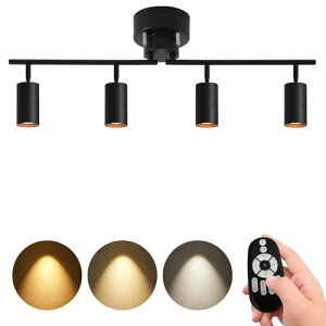 UEWIT シーリングライト4灯 ペンダントライト LED電球付き 調光 調色 スポットライト 北欧 おしゃれ 700LM 6畳 8畳 消費電力6W(60W形相当) E11口金 リモコン操作 角度調節自由 キッチン ダイニン