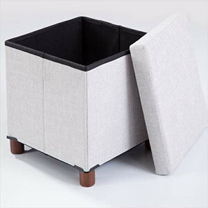 MONCOT 収納スツール オットマン 収納ボックス 折りたためる 脚付き 足置き台 玄関 ソファー ふた付き スツールチェア フットスツール ストレージチェア ボックススツール踏み台 耐荷重140kg