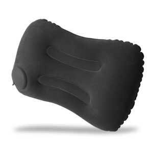 Uccellino 手動ブレス式 アウトドア枕 エアーピロー 軽量 防水 コンパクト収納 アウトドア枕 トラベル枕 (ブラック)