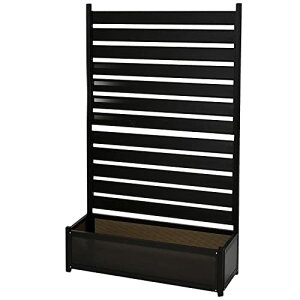 ガーデンマスター(Gardenmaster) アルミプランターフェンス 幅90×奥行30×高さ149cm 目隠し フェンス プランターボックス 日よけ ダークブラウン KAPF-90150