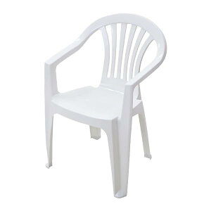 ガーデンチェア 屋外 1脚 UVカット プラスチックチェア 軽量 スタッキング ポリプロピレン PP gchairb201p (ホワイト)