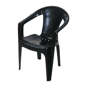 ガーデンチェア 屋外 1脚 UVカット プラスチックチェア 軽量 水抜き穴 スタッキング ポリプロピレン PP gchairb1731p (ブラック)