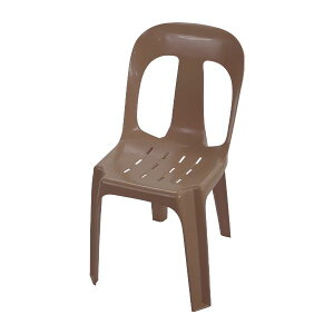 ガーデンチェア 屋外 1脚 UVカット プラスチックチェア 軽量 水抜き穴 スタッキング ポリプロピレン PP gchairb131p (ブラウン)