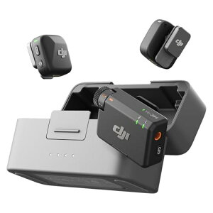 DJI Mic Mini�i2 TX + 1 RX + �[�d�P�[�X�j �s���}�C�N ���C�����X ���y�� 48���Ԏg�p �m�C�Y�L�����Z�����O ���������@�\ �J�����^iPhone�^Android�p���C�����X�}�C�N Vlog�B�e �X�g���[�~���O
