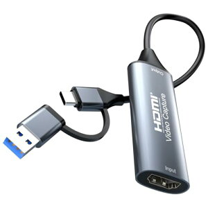 HDMI �L���v�`���[�{�[�h Switch/UVC�Ή� 4K@30Hz 4K���́�1080P�o�� Type C&USB A&USB C 2in1 Type C���^�y�� �L���v�`�� �r�f�I�^�� �Q�[���^�� ���C�u�z�M PS5 iPad iPhone Xbox XSplit OBS Potplayer Studio OS17 Mac Windows L
