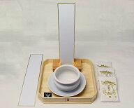 【 伊勢 宮忠 】【 床供養セット No.2 】折敷 吉野桧27cm 香炉12cm 平皿18cm 香炉灰 三方 土器 神具 依代…