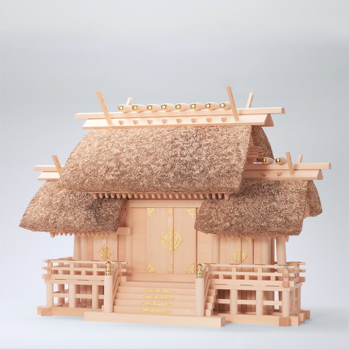 楽天市場】【 伊勢 宮忠 】【 神棚 茅葺三社宮 屋根違 大〈K-4〉 】幅  