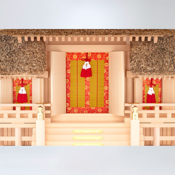 楽天市場】【 伊勢 宮忠 】【 神棚 茅葺三社宮 屋根違 大〈K-4〉 】幅  