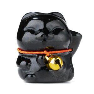 水晶 彫刻 招き猫 (モリオン/チベット産) (アソート) No.94